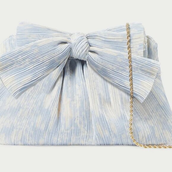 Loeffler Randall Handbags - Loeffler Randall Rayne Blue Floral Bow Clutch —perfect bridal purse! Like New